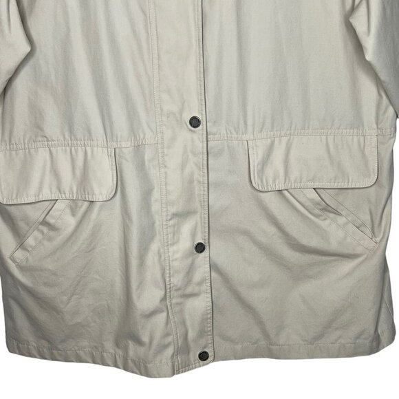 London Fog Limited Edition Beige Hooded Trench Coat Size 1X Detachable Hood Long - Picture 4 of 16